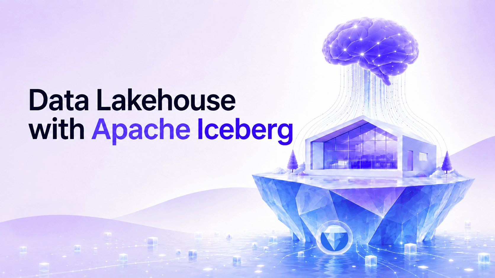Data Lakehouse with Apache Iceberg — layered architecture with control plane connecting catalogs, query engines, and object storage over Iceberg tables.