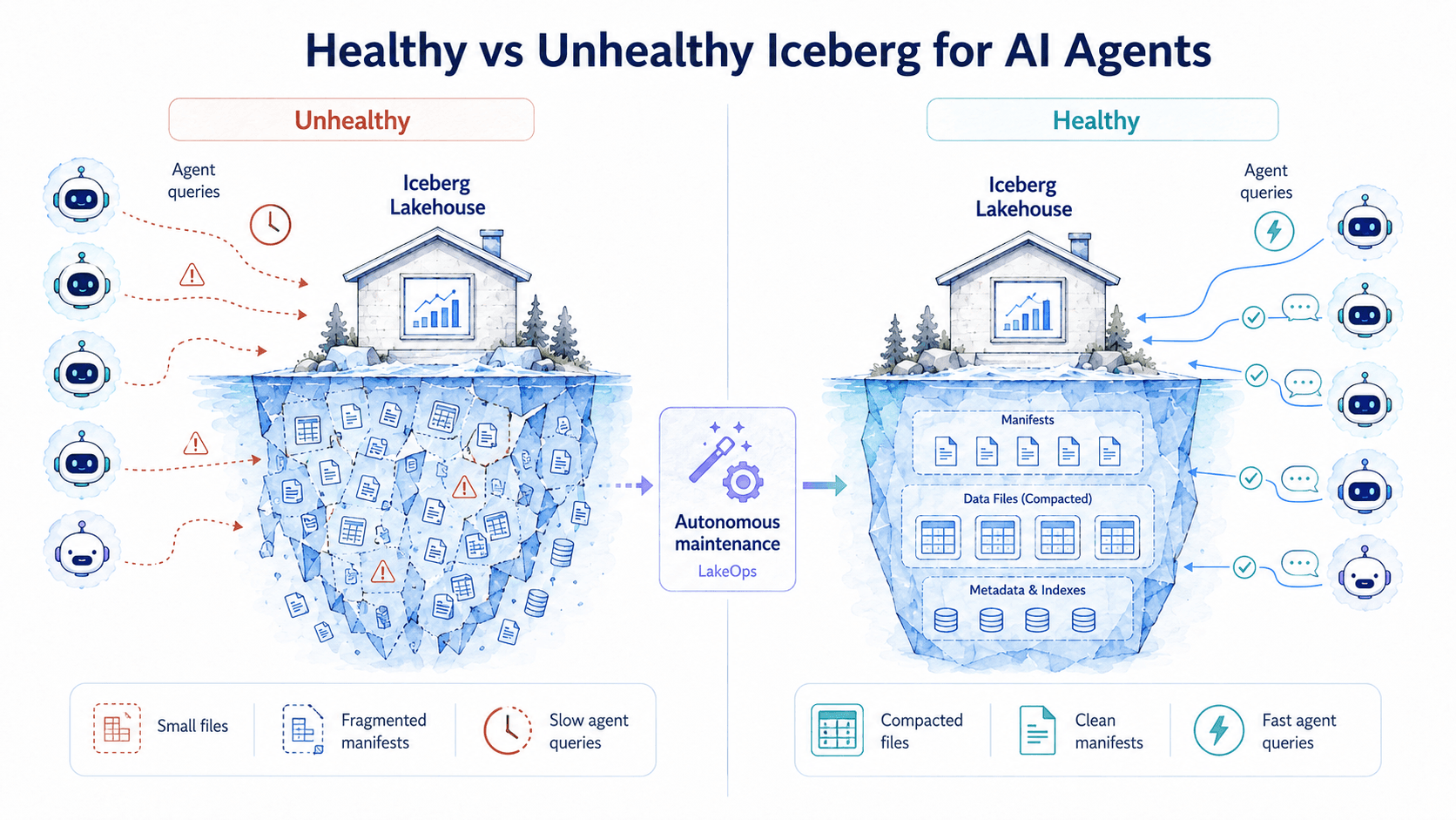 Healthy vs unhealthy Iceberg tables for queries