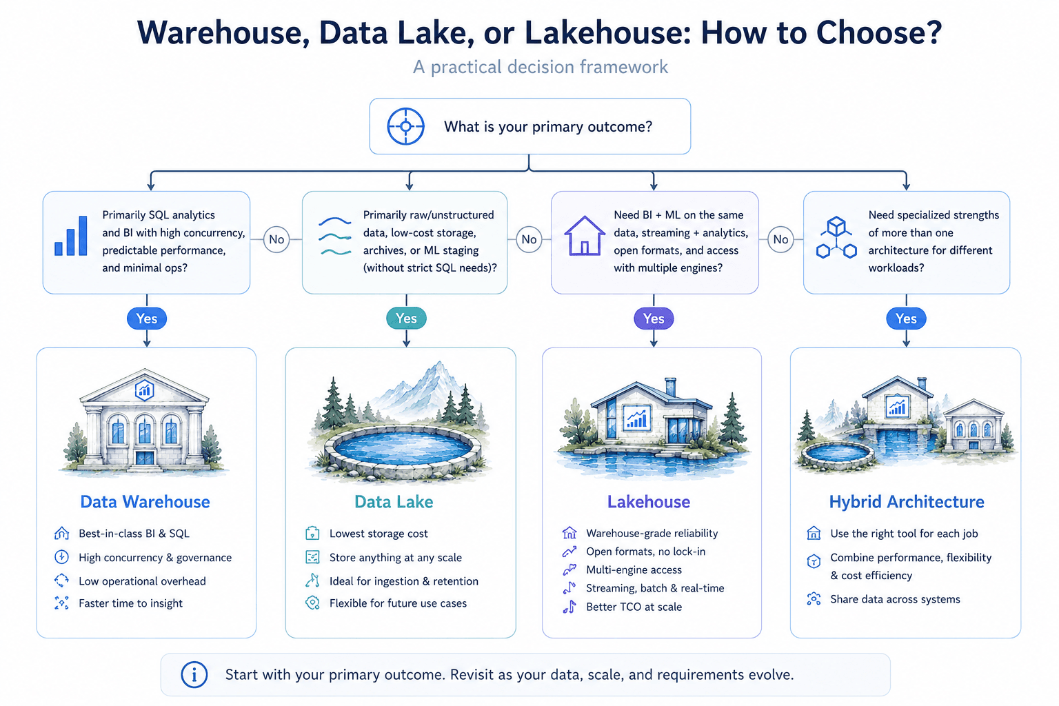 Warehouse, Data Lake, or Lakehouse: How to Choose?
