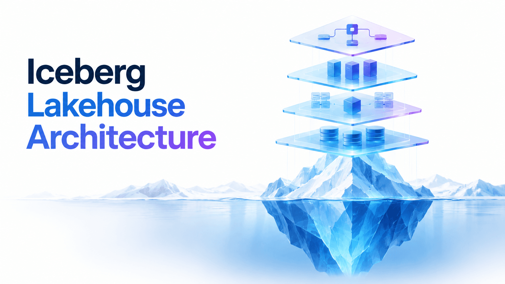 Apache Iceberg Lakehouse Architecture — five-layer stack from object storage through control plane with catalogs, engines, and autonomous optimization.