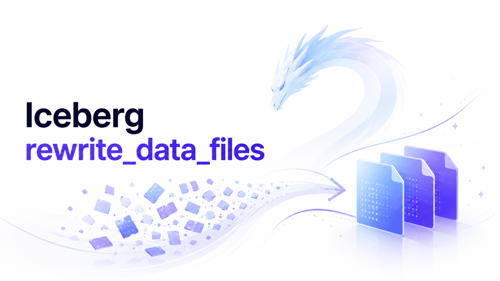 Apache Iceberg rewrite_data_files — compacting scattered small data files into optimized larger files